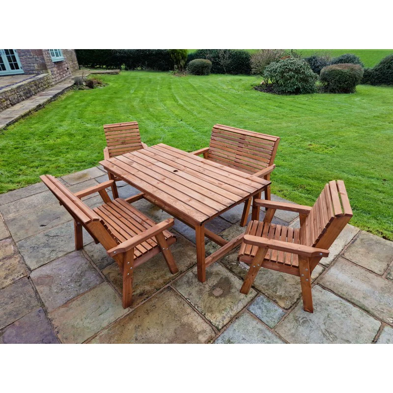 Swedish Redwood Garden Furniture Set by Churnet Valley - 4 Seat - Image 4