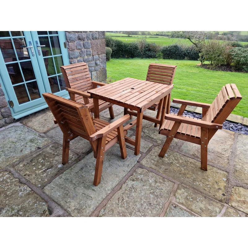 Swedish Redwood Garden Furniture Set by Churnet Valley - 4 Seats - Image 10