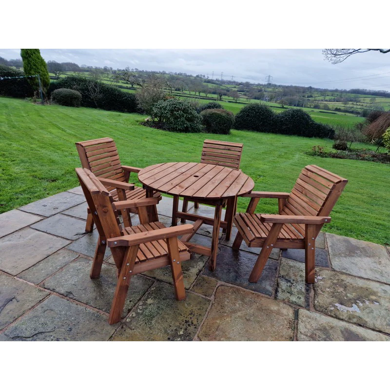 Swedish Redwood Garden Furniture Set by Churnet Valley - 4 Seat - Image 10