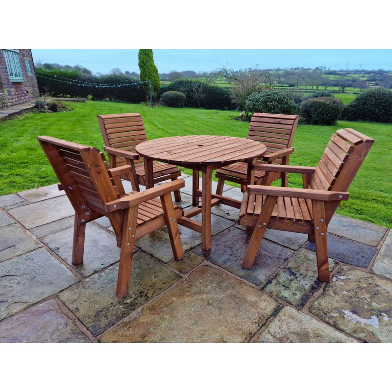 Swedish Redwood Garden Furniture Set by Churnet Valley - 4 Seat - Image 3