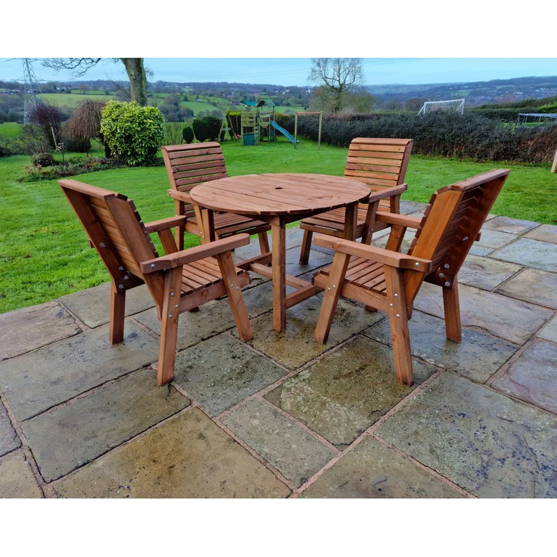 Swedish Redwood Garden Furniture Set by Churnet Valley - 4 Seat - Image 4