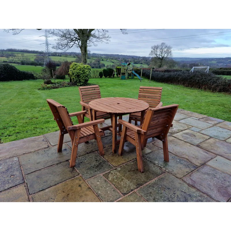 Swedish Redwood Garden Furniture Set by Churnet Valley - 4 Seat - Image 5