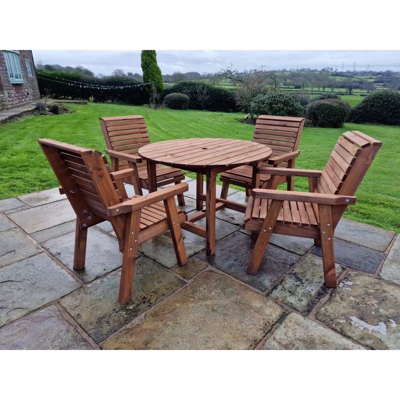 Swedish Redwood Garden Furniture Set by Churnet Valley - 4 Seat - Image 6