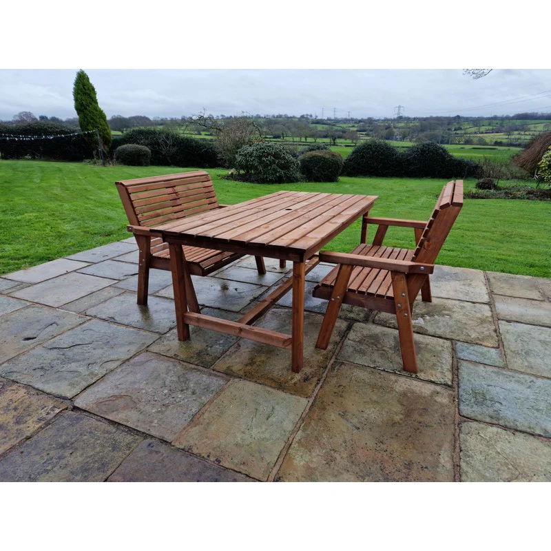 Swedish Redwood Garden Furniture Set by Churnet Valley - 4 Seat - Image 8