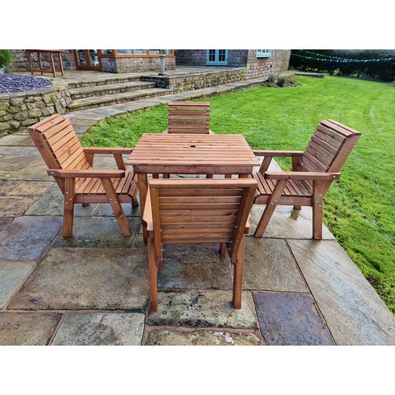 Swedish Redwood Garden Furniture Set by Churnet Valley - 4 Seats - Image 3