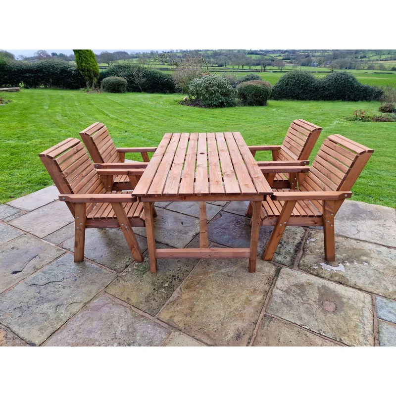 Swedish Redwood Garden Furniture Set by Churnet Valley - 4 Seat - Image 4