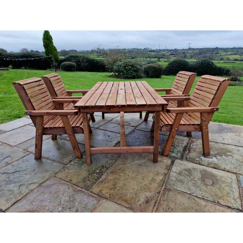 Swedish Redwood Garden Furniture Set by Churnet Valley - 4 Seat - Image 6