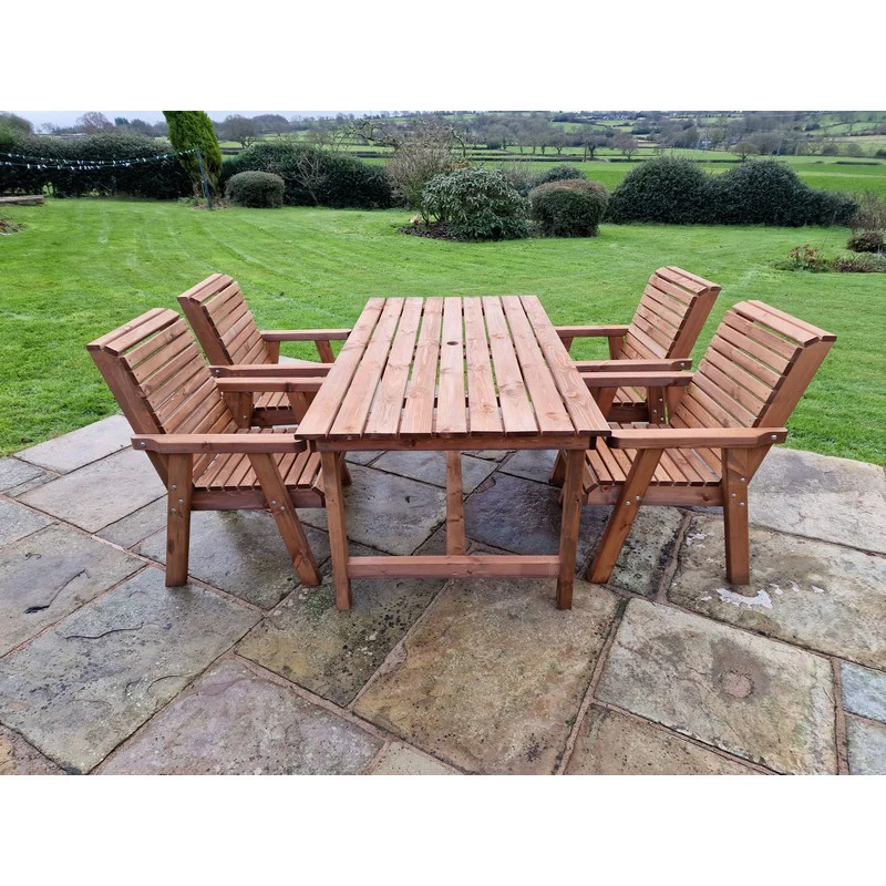 Swedish Redwood Garden Furniture Set by Churnet Valley - 4 Seat - Image 7