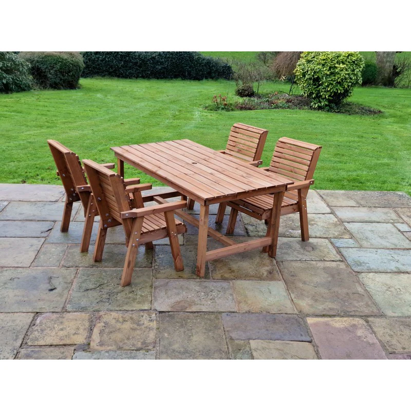 Swedish Redwood Garden Furniture Set by Churnet Valley - 4 Seat - Image 8