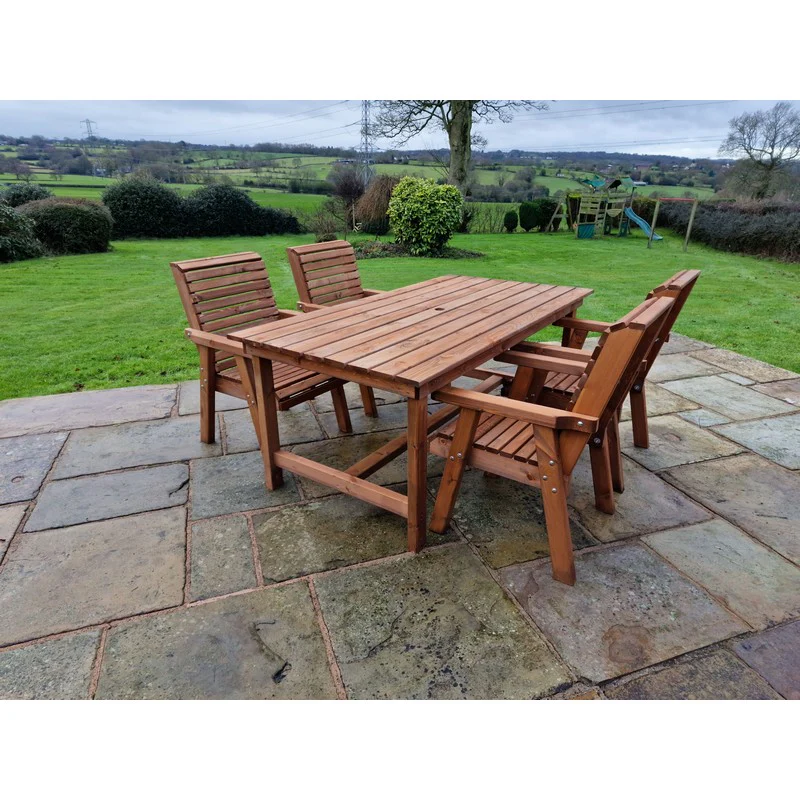 Swedish Redwood Garden Furniture Set by Churnet Valley - 4 Seat - Image 9