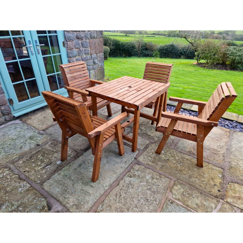 Swedish Redwood Garden Furniture Set by Churnet Valley - 4 Seats - Image 4