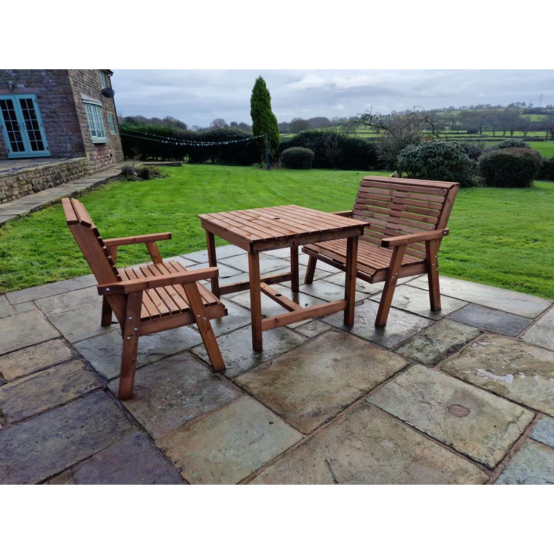 Swedish Redwood Garden Furniture Set by Churnet Valley - 4 Seat - Image 4