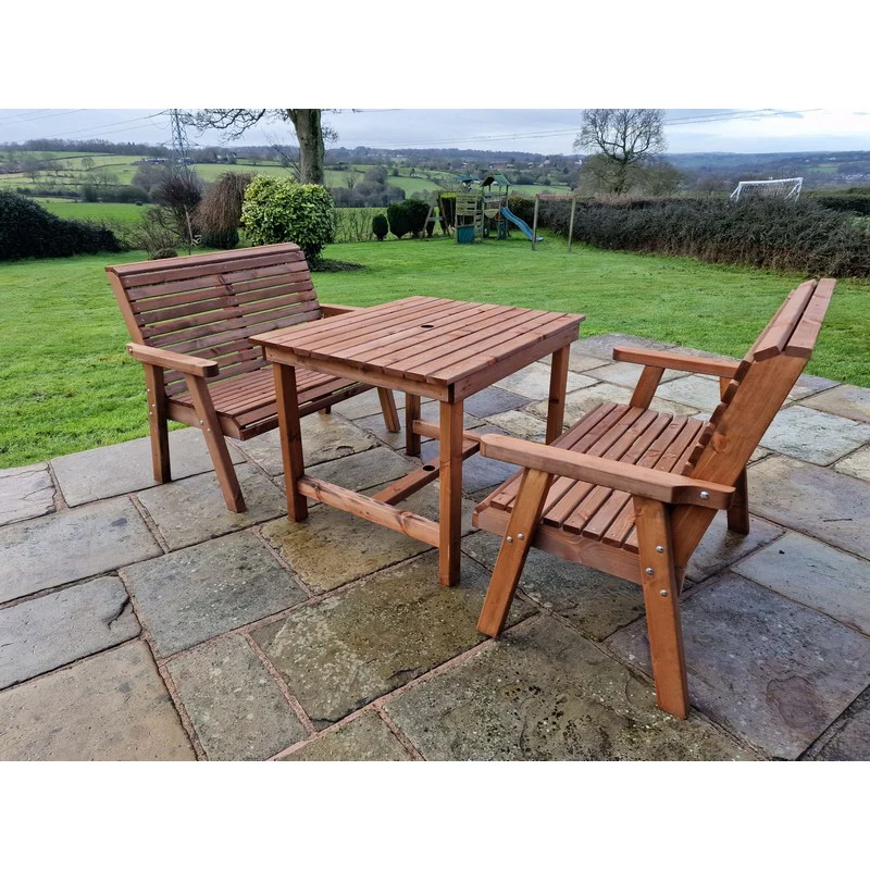 Swedish Redwood Garden Furniture Set by Churnet Valley - 4 Seat - Image 8