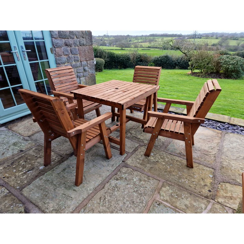 Swedish Redwood Garden Furniture Set by Churnet Valley - 4 Seats - Image 5