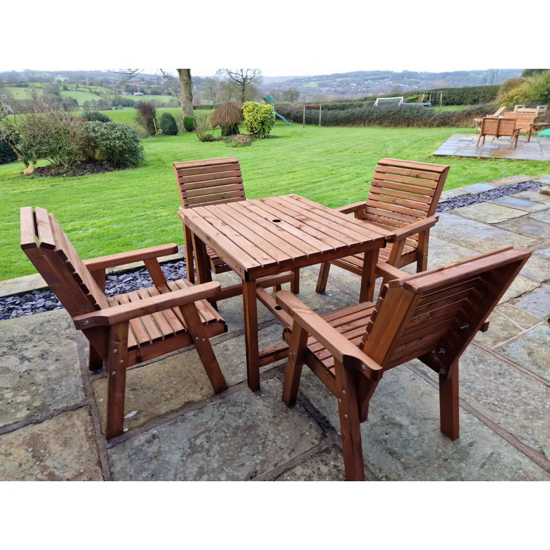 Swedish Redwood Garden Furniture Set by Churnet Valley - 4 Seats - Image 7