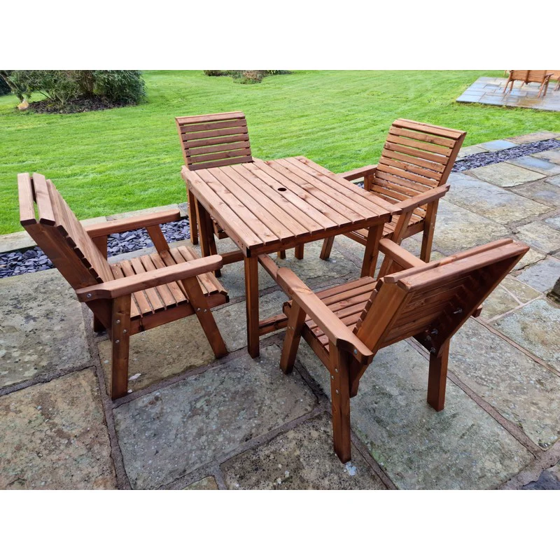 Swedish Redwood Garden Furniture Set by Churnet Valley - 4 Seats - Image 8