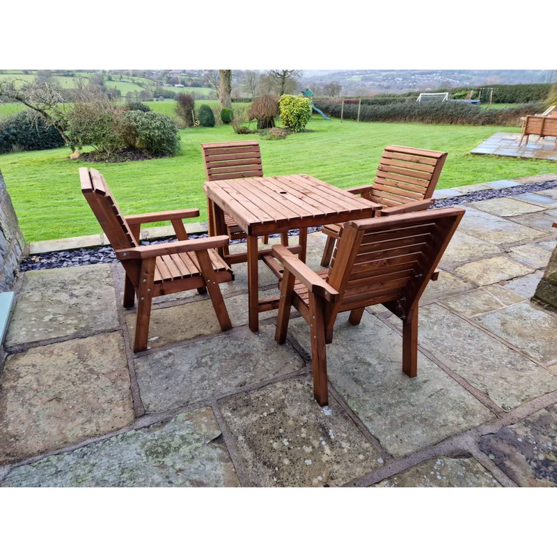 Swedish Redwood Garden Furniture Set by Churnet Valley - 4 Seats - Image 9