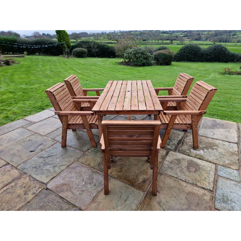 Swedish Redwood Garden Furniture Set by Churnet Valley - 5 Seats - Image 5