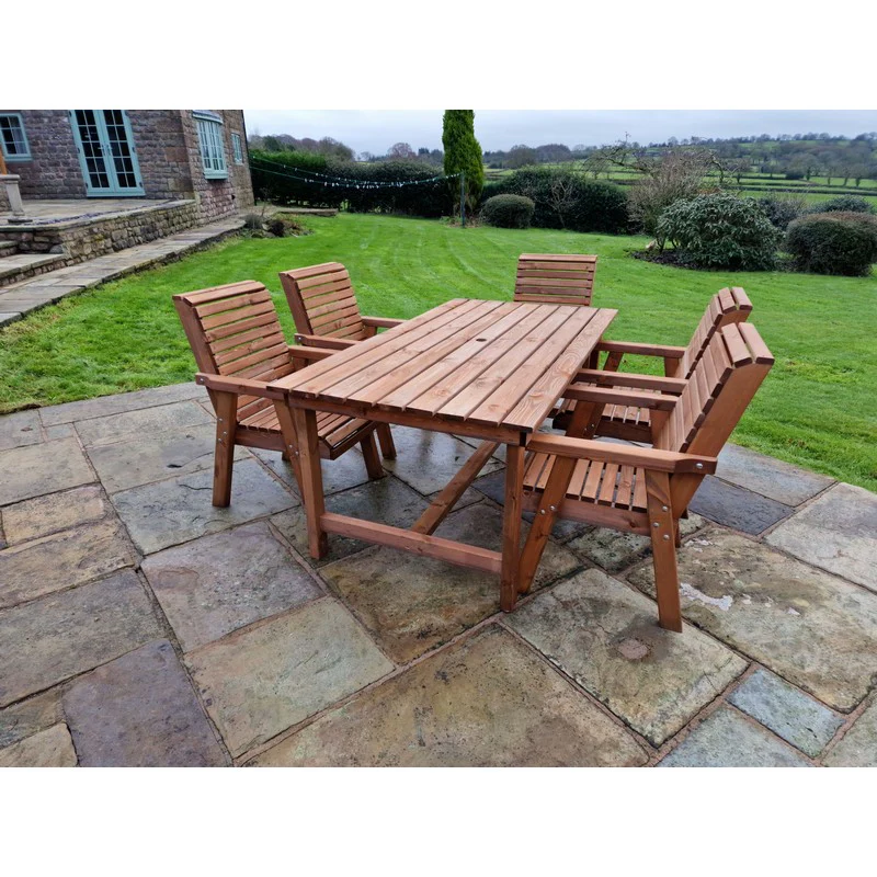 Swedish Redwood Garden Furniture Set by Churnet Valley - 5 Seats - Image 8