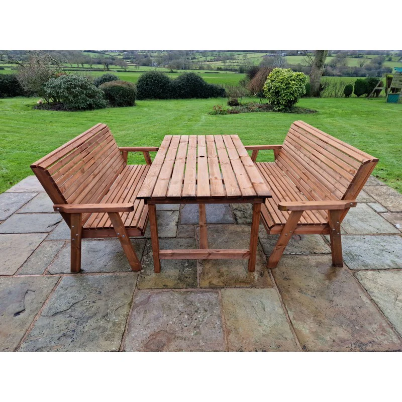 Swedish Redwood Garden Furniture Set by Churnet Valley - 6 Seat - Image 3