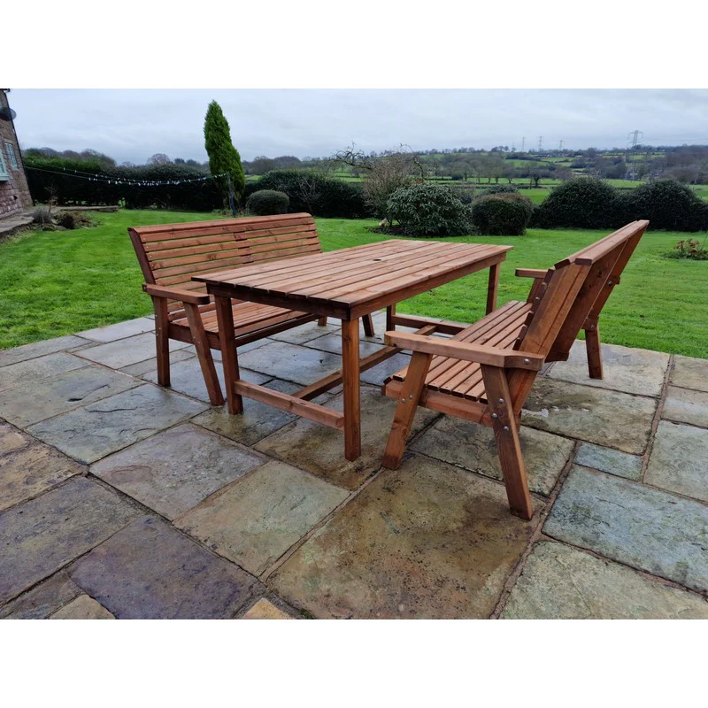 Swedish Redwood Garden Furniture Set by Churnet Valley - 6 Seat - Image 5