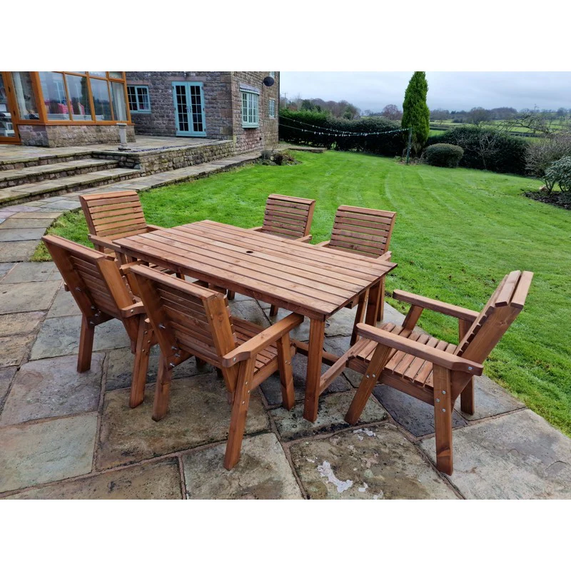 Swedish Redwood Garden Furniture Set by Churnet Valley - 6 Seats - Image 10