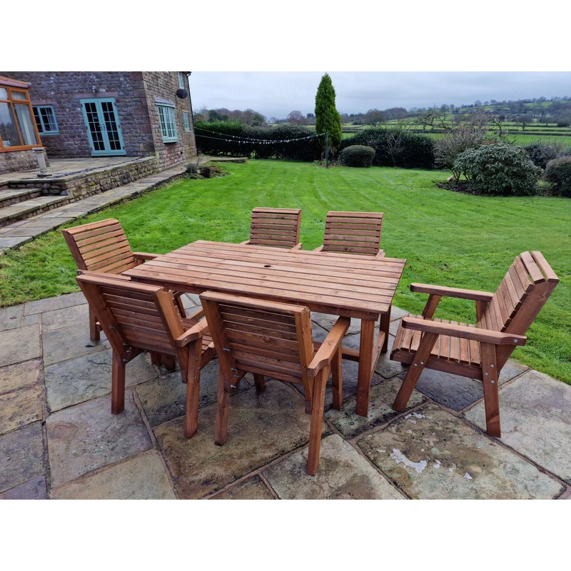 Swedish Redwood Garden Furniture Set by Churnet Valley - 6 Seats - Image 3