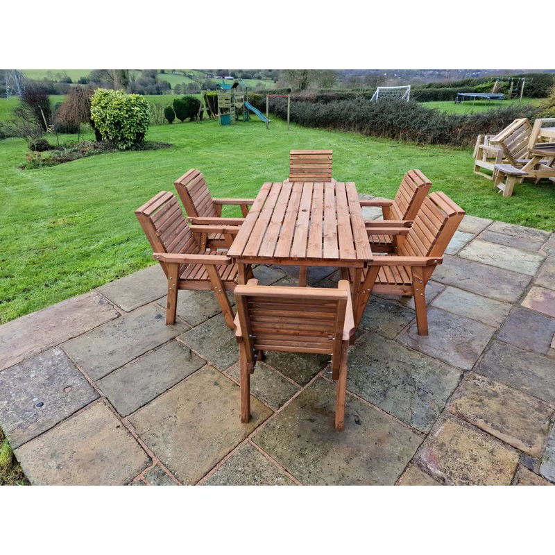 Swedish Redwood Garden Furniture Set by Churnet Valley - 6 Seats - Image 4