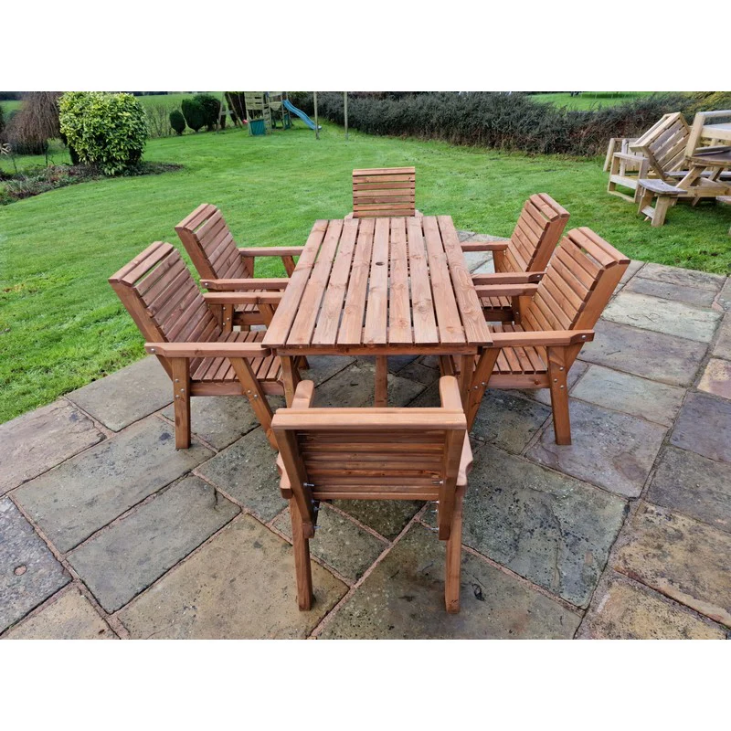 Swedish Redwood Garden Furniture Set by Churnet Valley - 6 Seats - Image 5