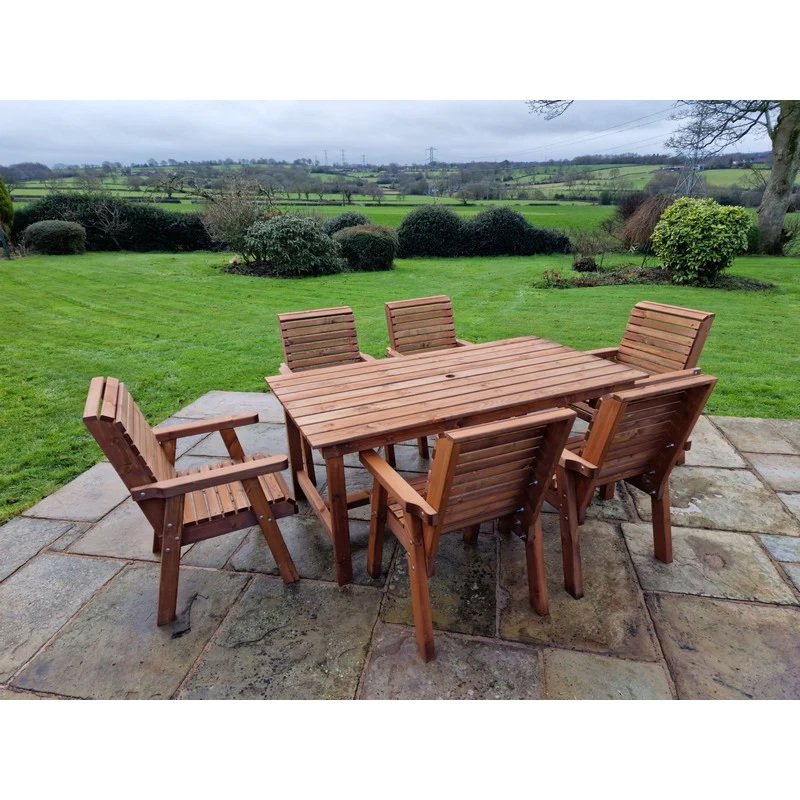 Swedish Redwood Garden Furniture Set by Churnet Valley - 6 Seats - Image 7