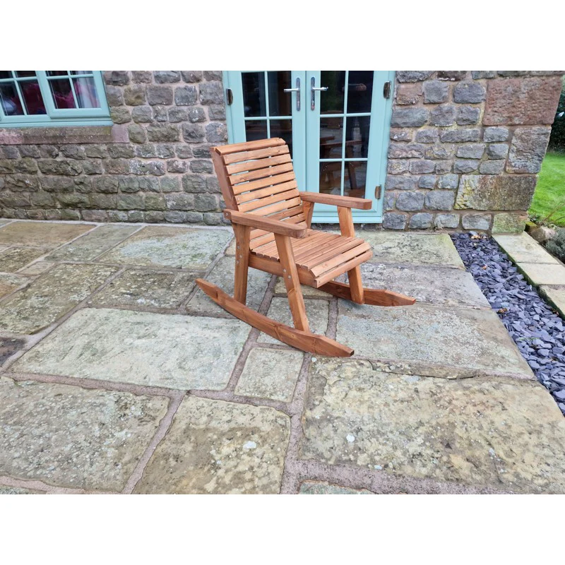 Swedish Redwood Garden Rocking Chair by Churnet Valley - Image 4