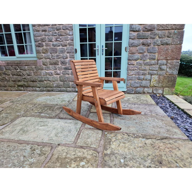 Swedish Redwood Garden Rocking Chair by Churnet Valley - Image 5