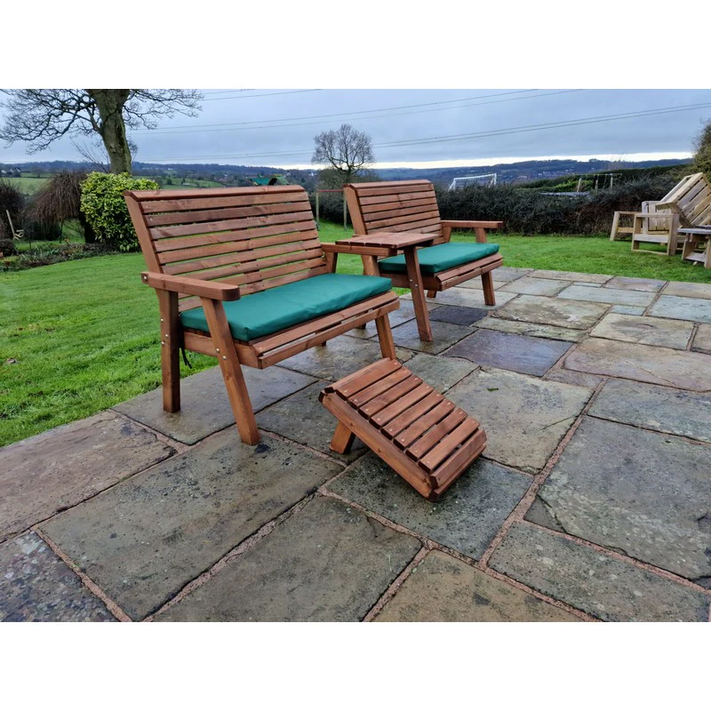 Swedish Redwood Straight Garden Tete a Tete by Churnet Valley - 4 Seat - Image 10