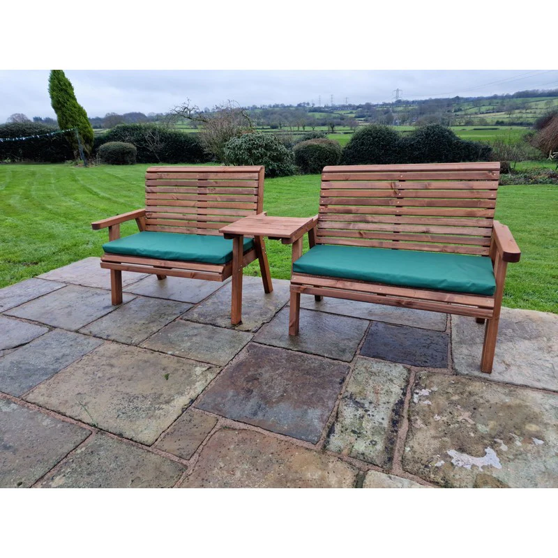 Swedish Redwood Straight Garden Tete a Tete by Churnet Valley - 4 Seat - Image 3