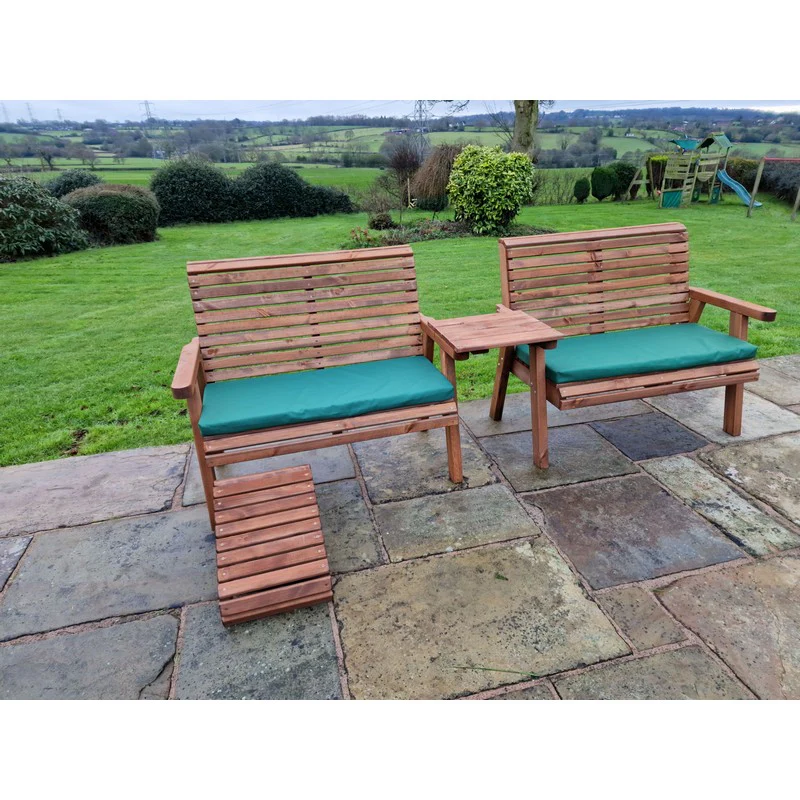 Swedish Redwood Straight Garden Tete a Tete by Churnet Valley - 4 Seat - Image 4