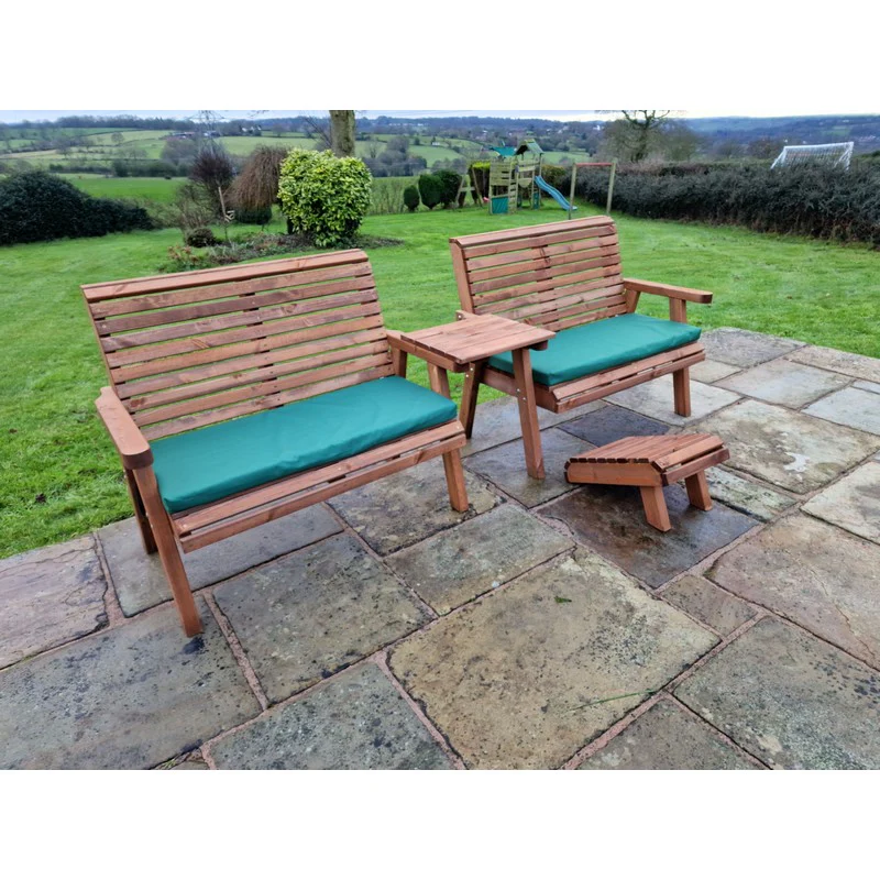 Swedish Redwood Straight Garden Tete a Tete by Churnet Valley - 4 Seat - Image 5