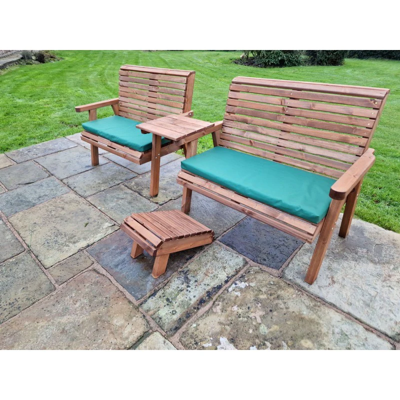 Swedish Redwood Straight Garden Tete a Tete by Churnet Valley - 4 Seat - Image 6