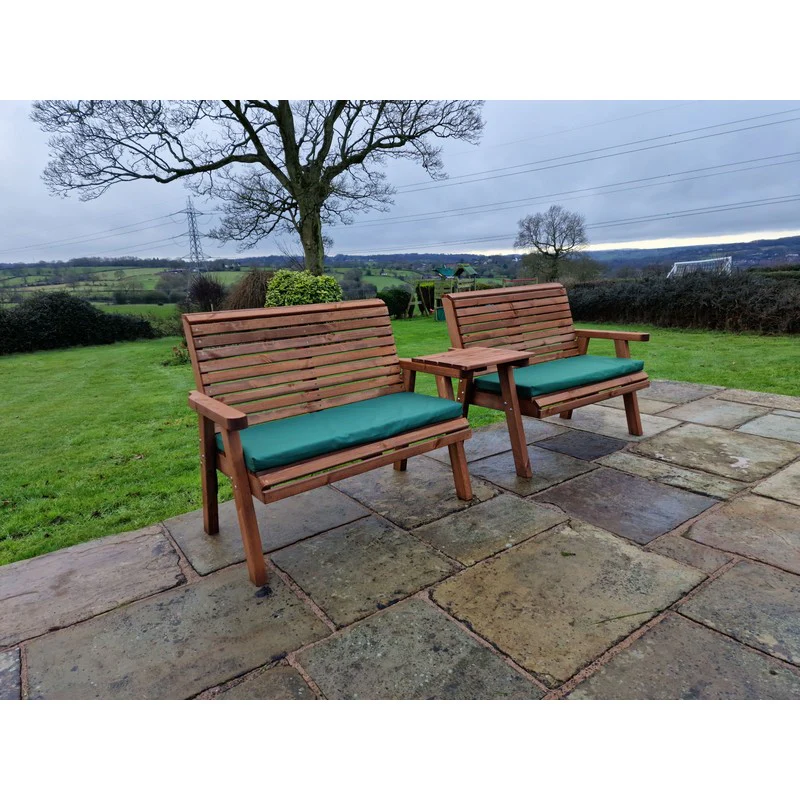Swedish Redwood Straight Garden Tete a Tete by Churnet Valley - 4 Seat - Image 7