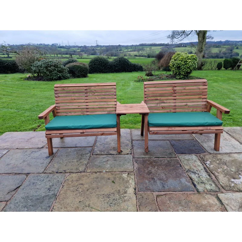 Swedish Redwood Straight Garden Tete a Tete by Churnet Valley - 4 Seat - Image 8