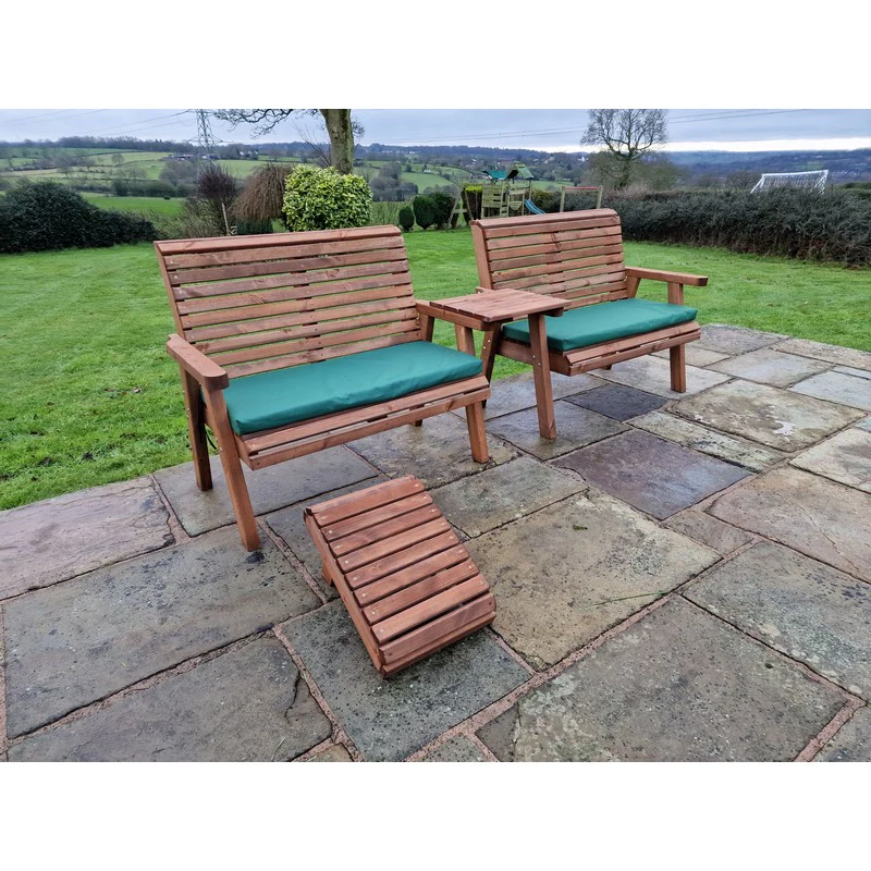 Swedish Redwood Straight Garden Tete a Tete by Churnet Valley - 4 Seat - Image 9