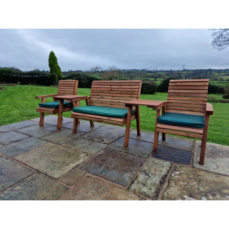 Swedish Redwood Straight Garden Tete a Tete by Churnet Valley - 4 Seats - Image 6