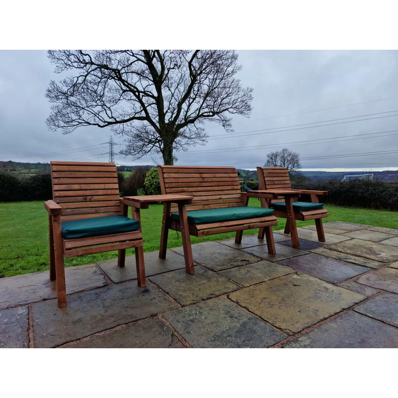 Swedish Redwood Straight Garden Tete a Tete by Churnet Valley - 4 Seats - Image 8