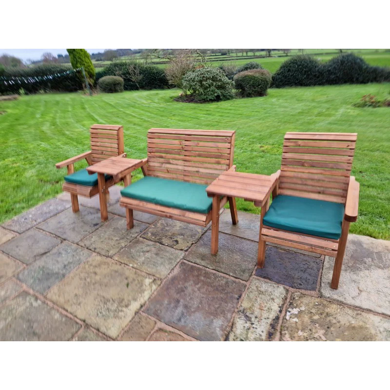 Swedish Redwood Straight Garden Tete a Tete by Churnet Valley - 4 Seats - Image 9