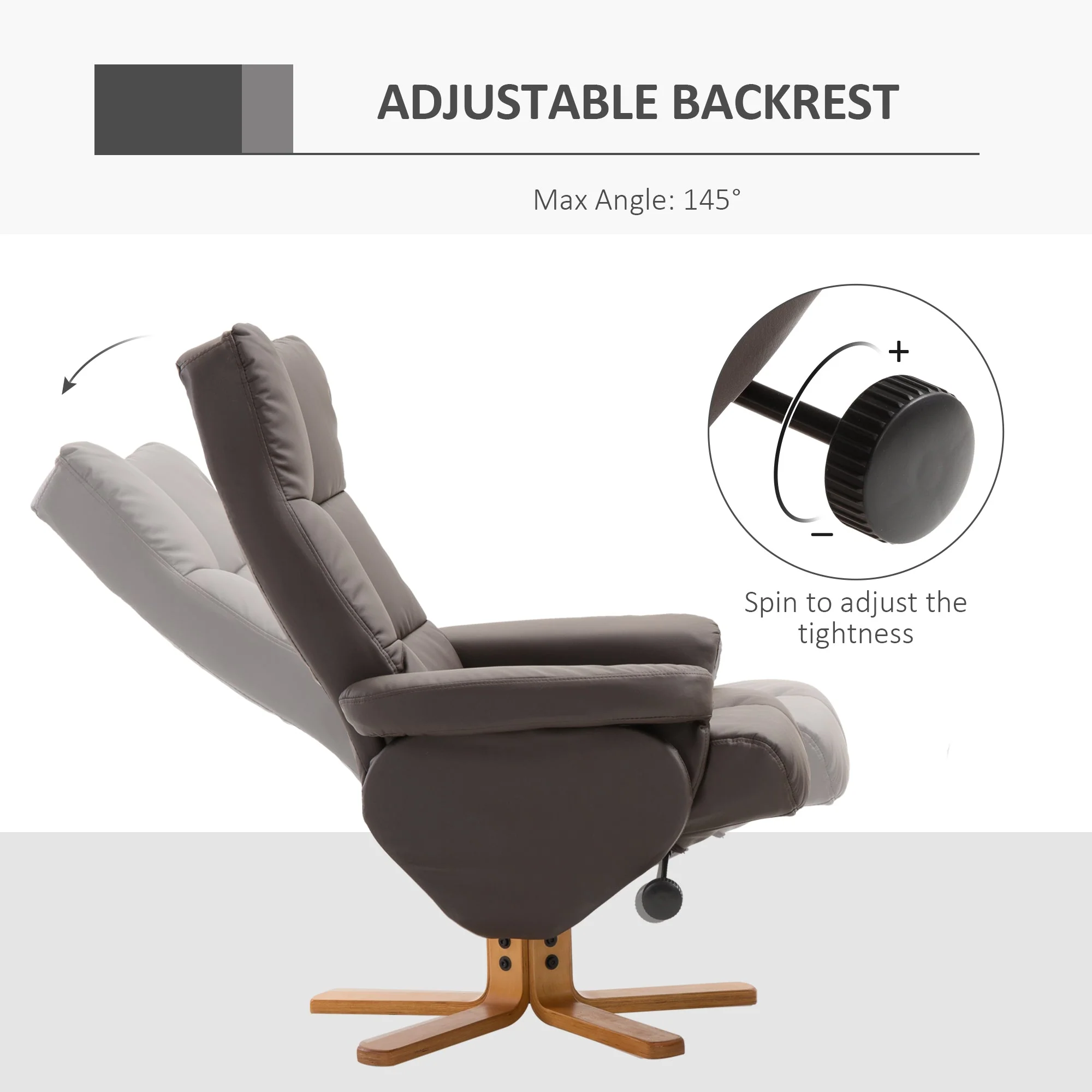 Swivel Recliner Chair and Footstool with Hidden Storage - Image 4
