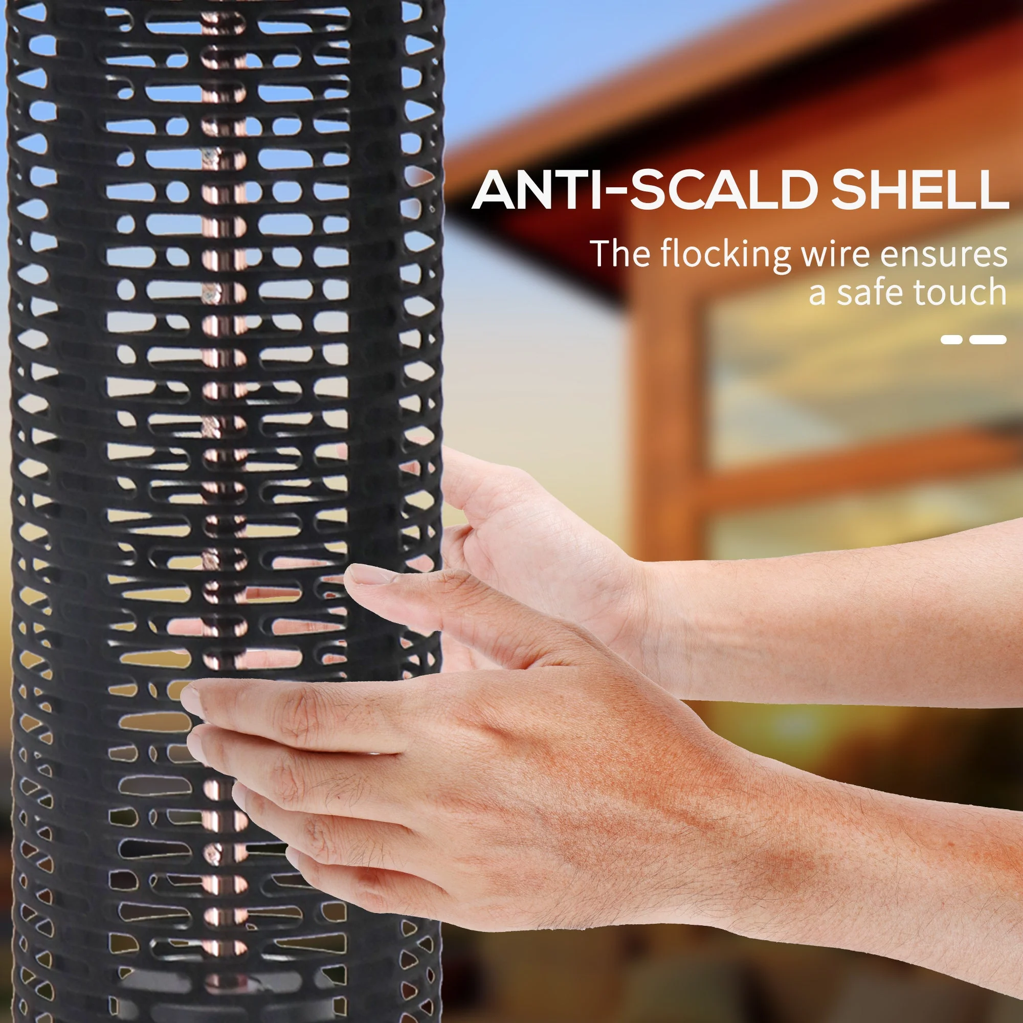 Table Top Patio Tower Heater with Cool Touch Felt Mesh Cover - Image 6