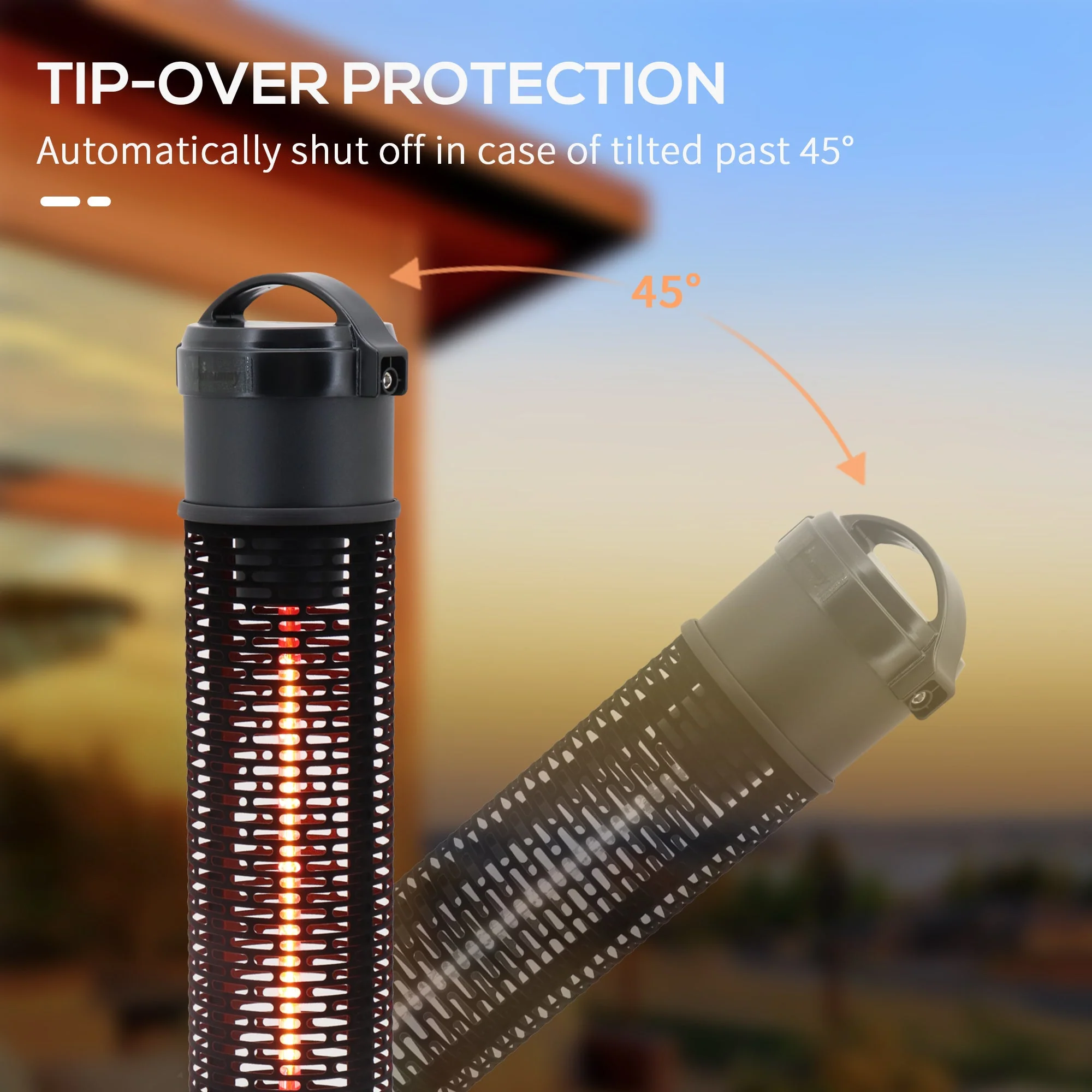 Table Top Patio Tower Heater with Cool Touch Felt Mesh Cover - Image 7