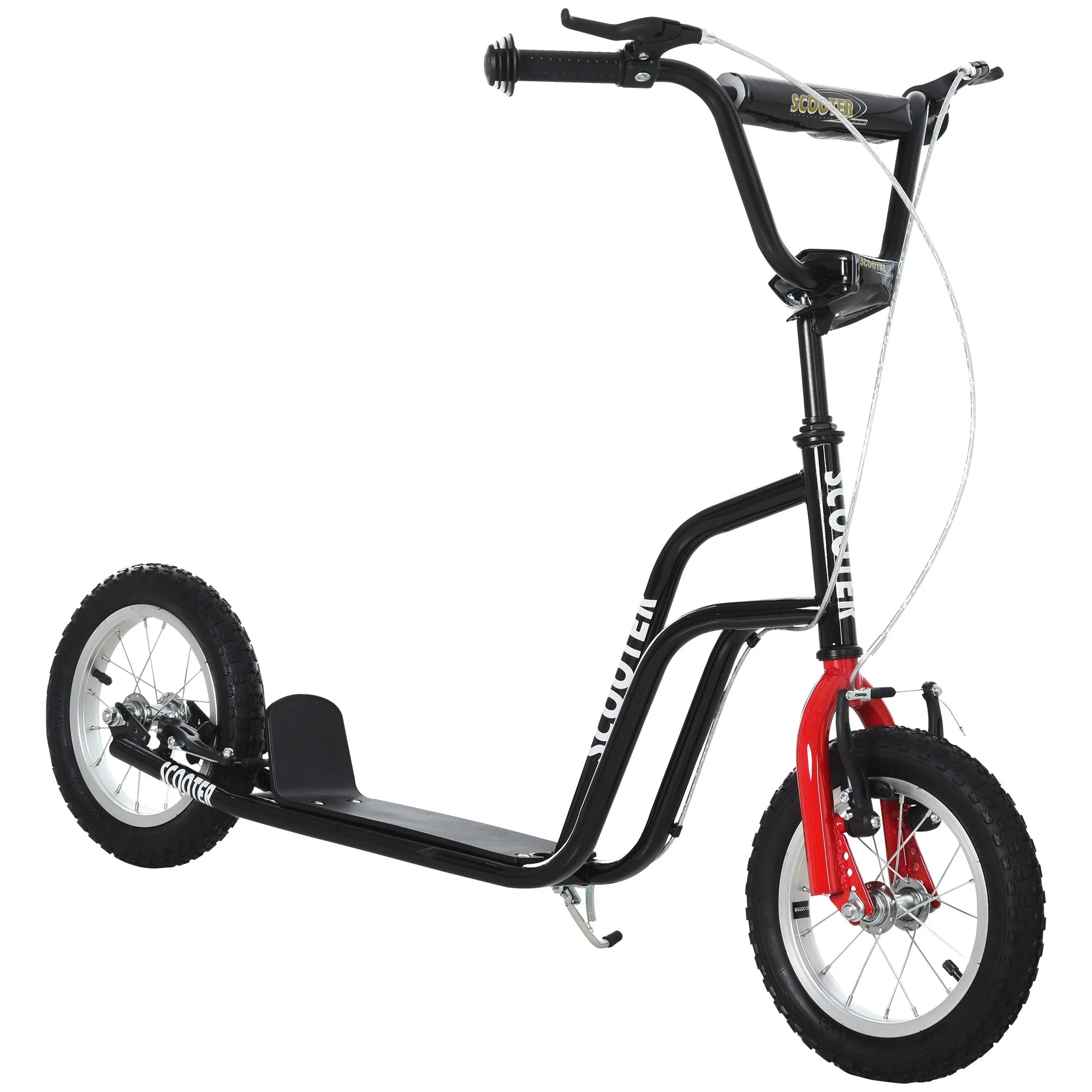 Teen Kids Stunt Scooter Children Kick Scooter Adjustable Handlebar 2 Brakes Ride On 12 Inch Rubber Tyres Black - Image 9