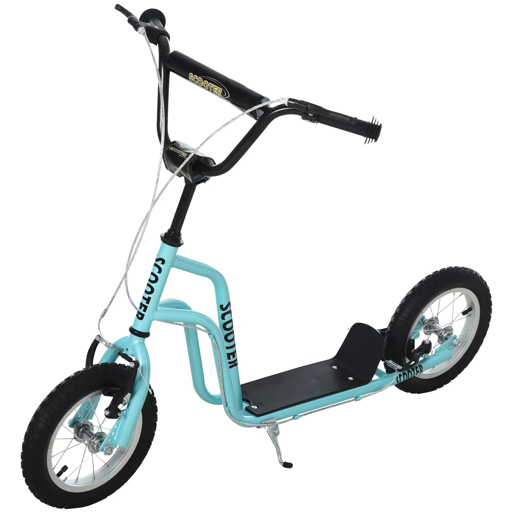Teen Kids Stunt Scooter Children Kick Scooter Adjustable Handlebar 2 Brakes Ride On 12 Inch Rubber Tyres Blue - Image 2