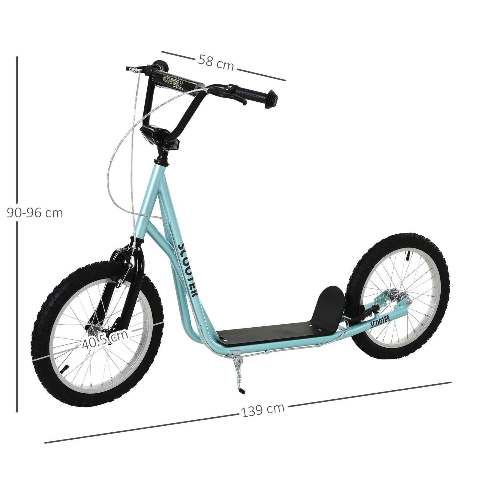 Teen Kids Stunt Scooter Children Kick Scooter Adjustable Handlebar 2 Brakes Ride On 16 Inch Rubber Tyres Blue - Image 3