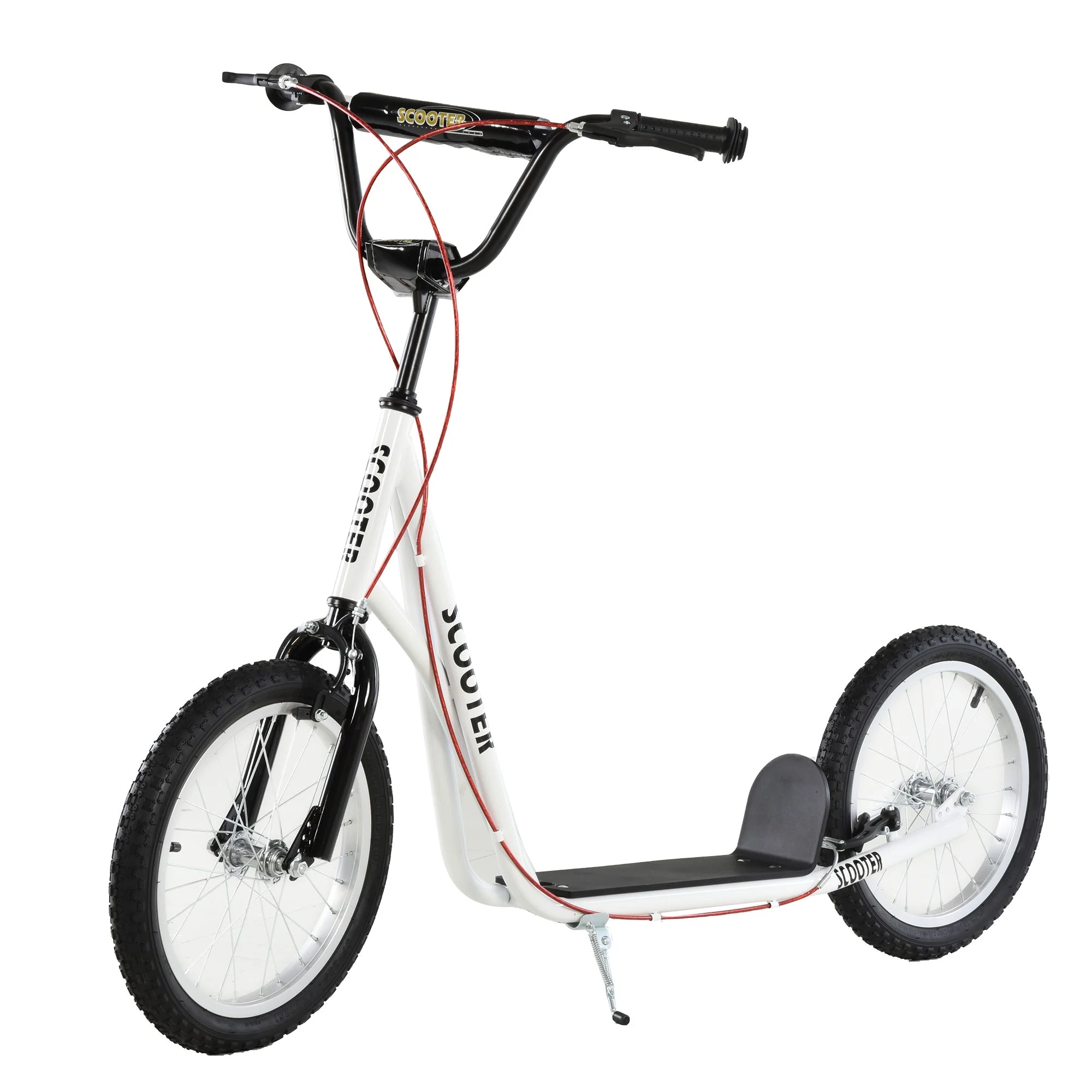 Teen Kids Stunt Scooter Children Kick Scooter Adjustable Handlebar 2 Brakes Ride On 16 Inch Rubber Tyres White - Image 2